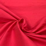 Red Plain Raw Silk Fabric