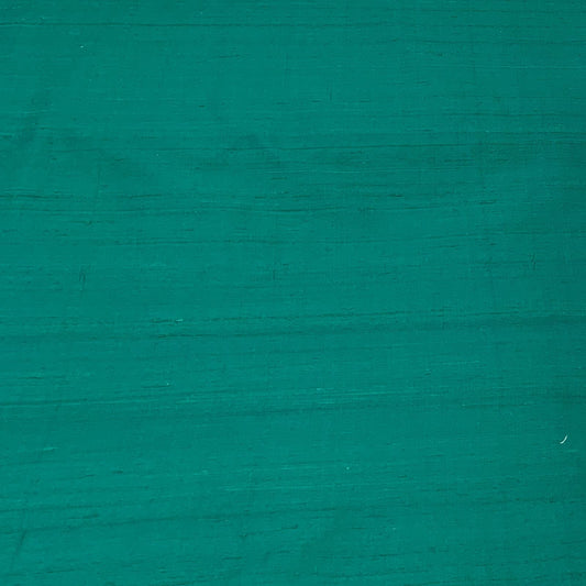 Bottle Green Plain Raw Silk Fabric