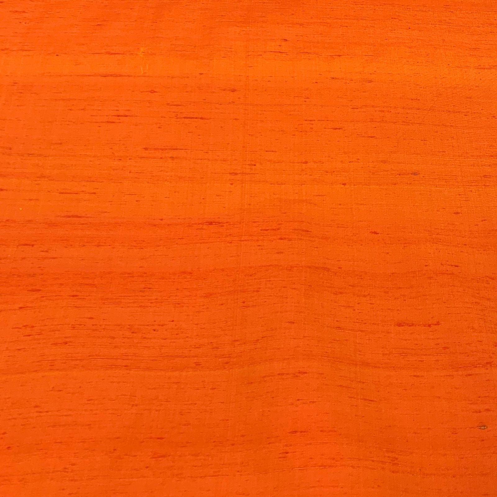 Dark Orange Plain Raw Silk Fabric