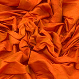 Dark Orange Plain Raw Silk Fabric