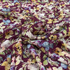 Wine Flower Design Crepe Printed Fabric