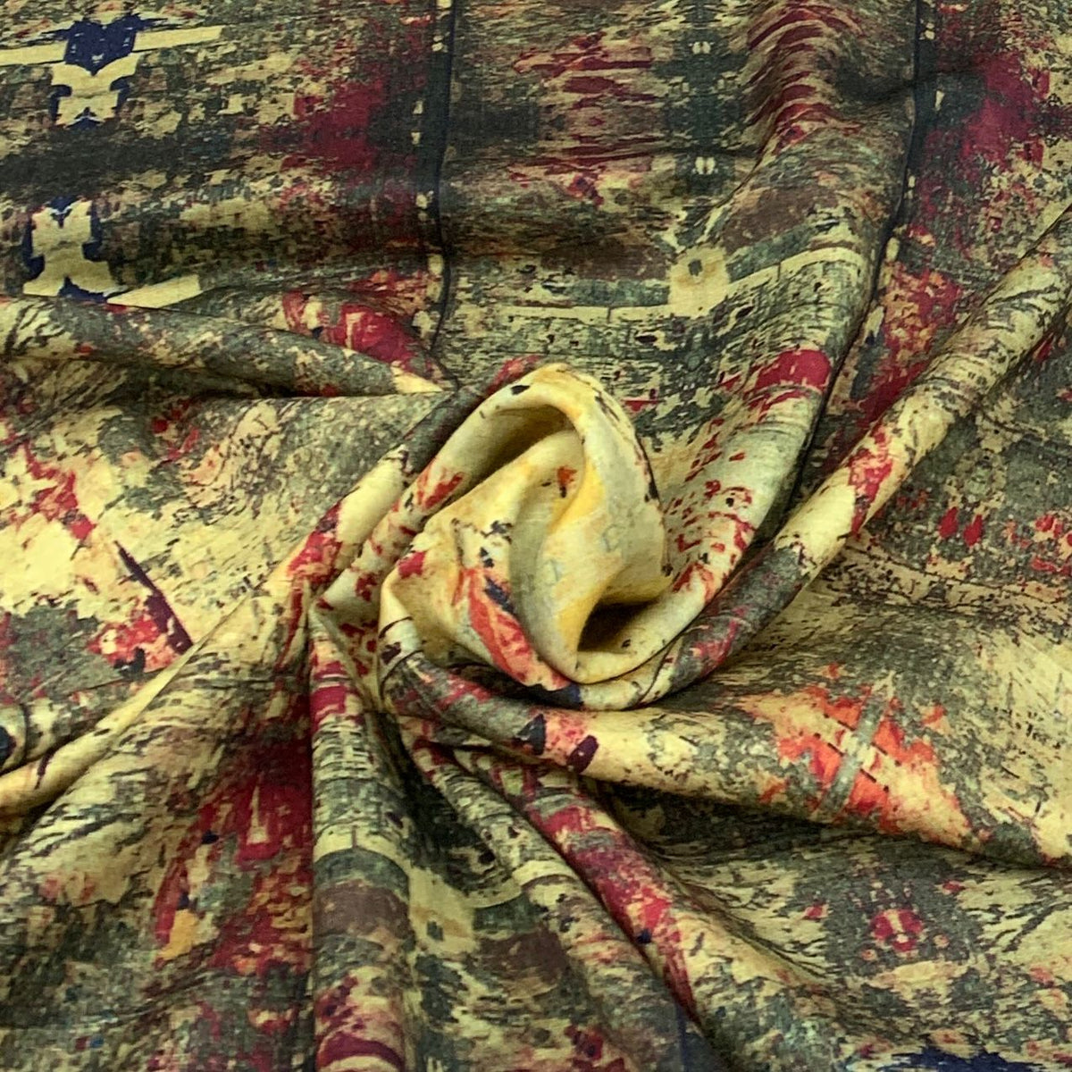 Linen Satin Printed Fabric