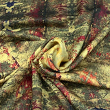 Linen Satin Printed Fabric