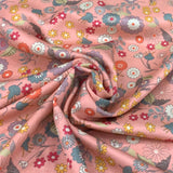 Linen Satin Printed Fabric