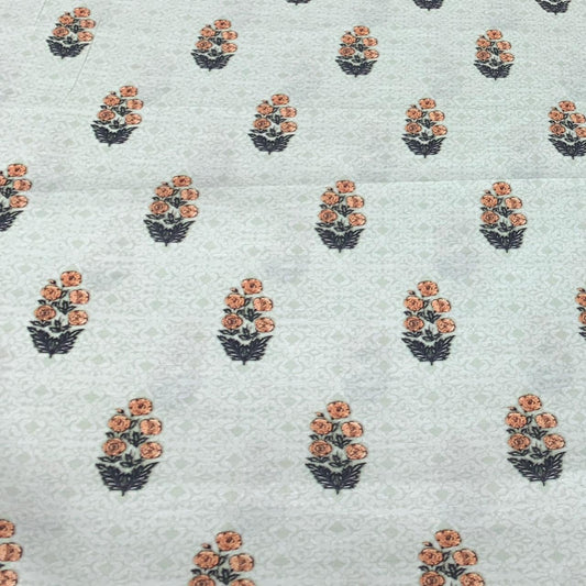 Linen Satin Printed Fabric