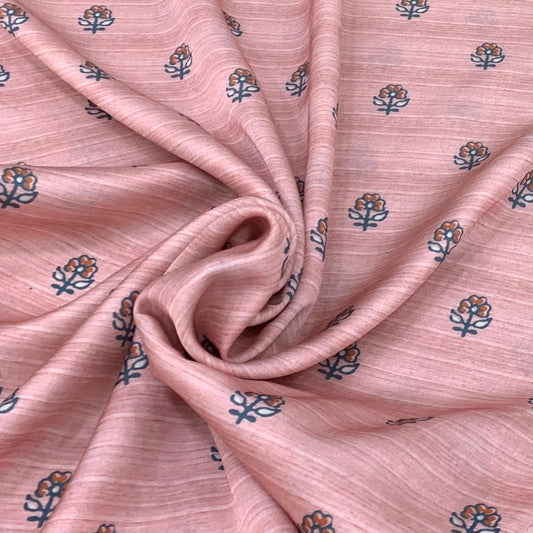 Linen Satin Printed Fabric