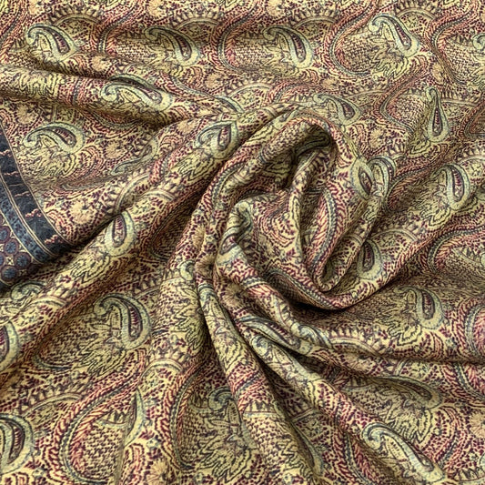 Linen Satin Printed Fabric