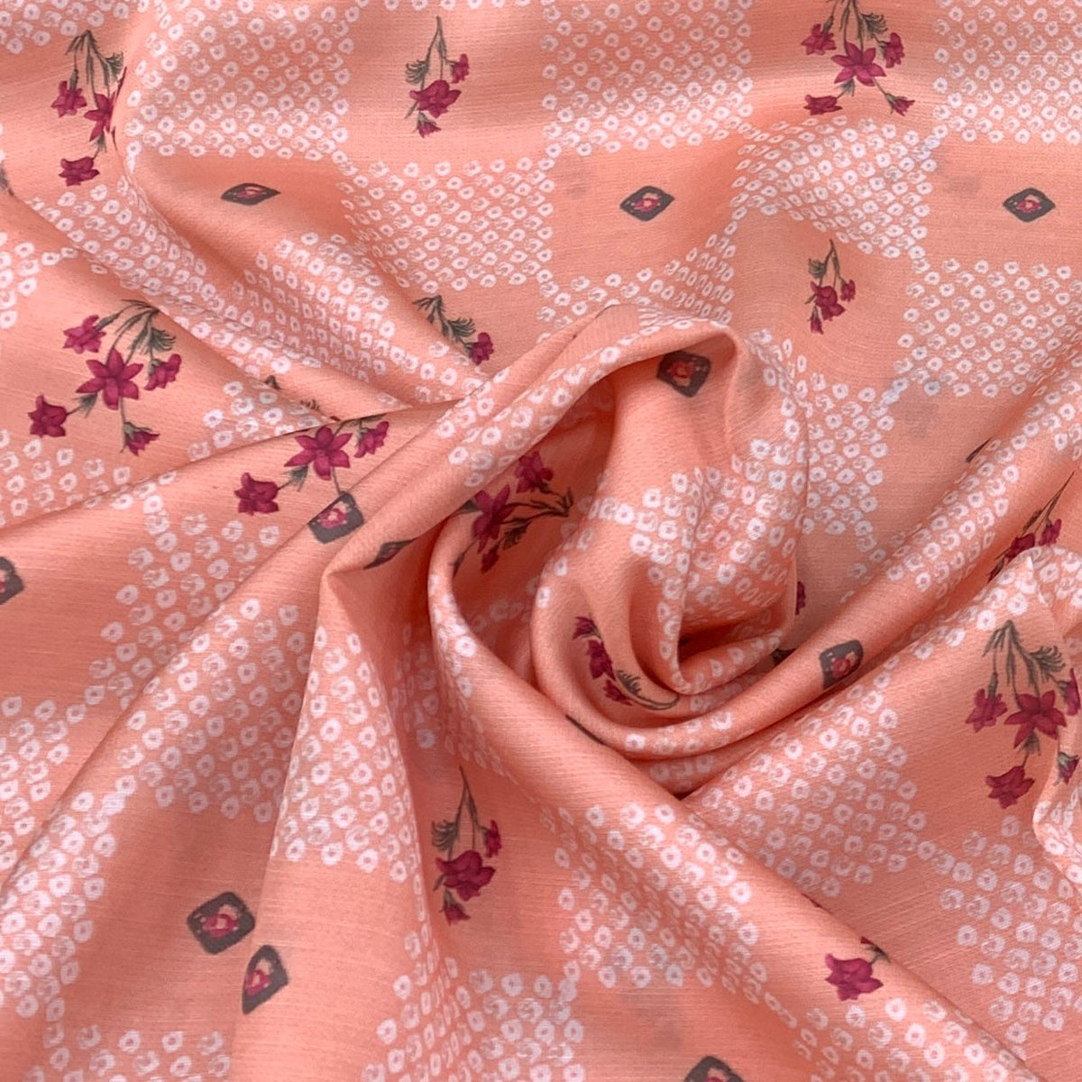 Linen Satin Printed Fabric