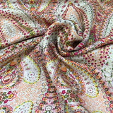 Linen Satin Printed Fabric