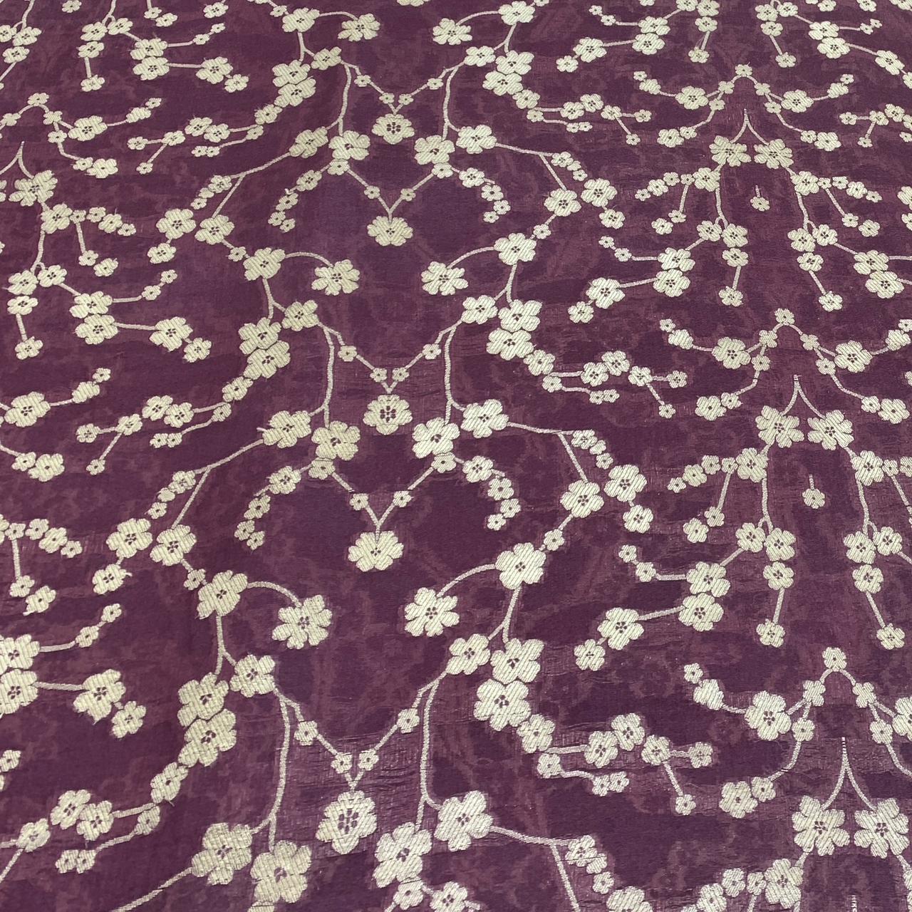 Dupion Silk Zari Jal Brocade Fabric