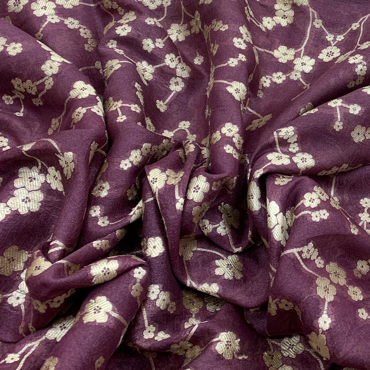 Dupion Silk Zari Jal Brocade Fabric