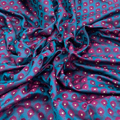 Peacock Blue Silk Brocade