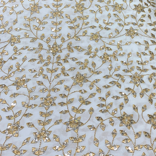 Slub Silk Embroidery Fabric