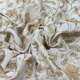 Slub Silk Embroidery Fabric