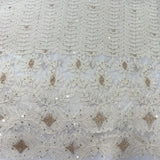 White Georgette Embroidery Fabric