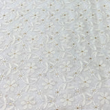 White Georgette Embroidery Fabric