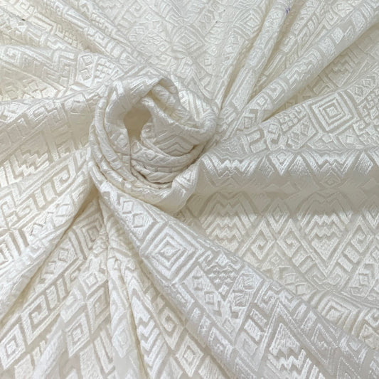 White Georgette Embroidery Fabric