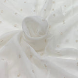 White Georgette Embroidery Fabric