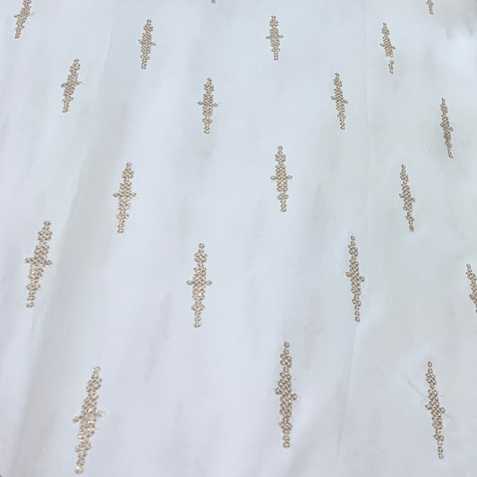 White Georgette Embroidery Fabric