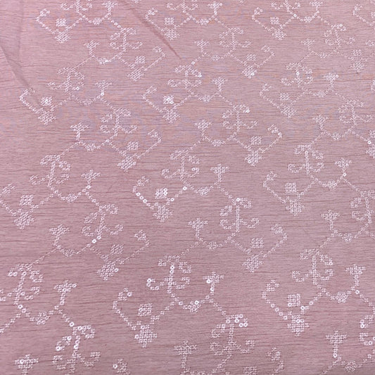 Slub Silk Embroidery Fabric