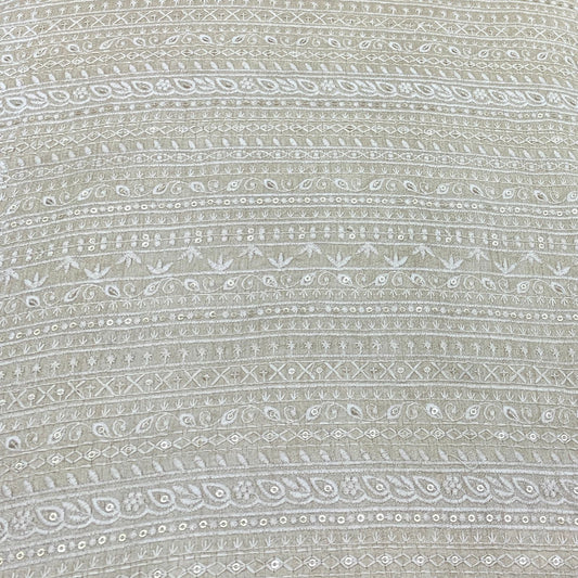 Tusser Silk Embroidery Fabric