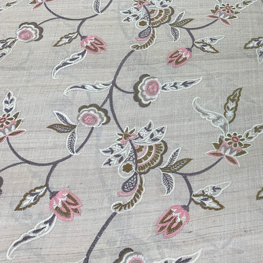 Tusser Silk Embroidery Fabric