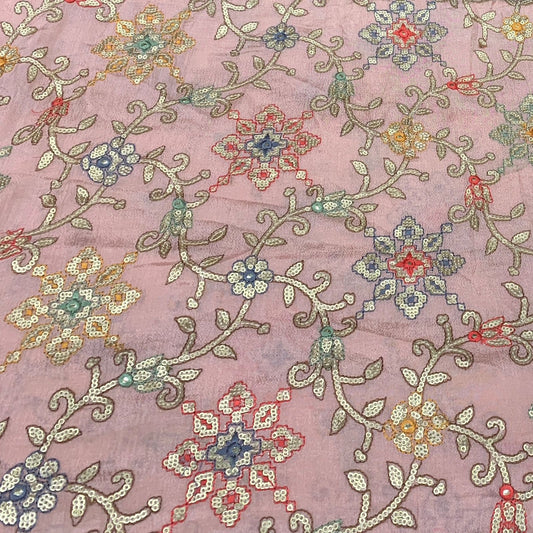 Chinon Chiffon Embroidery Fabric