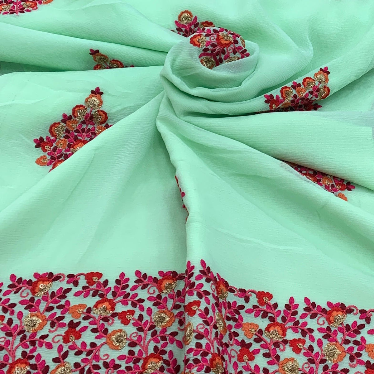 Chinon Chiffon Embroidery Fabric