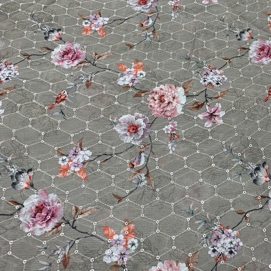 Chinon Chiffon Embroidery Fabric