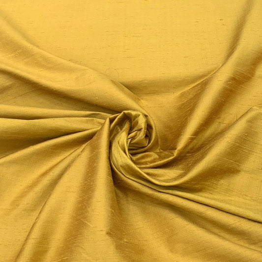 Light Mustard Yellow Plain Raw Silk Fabric