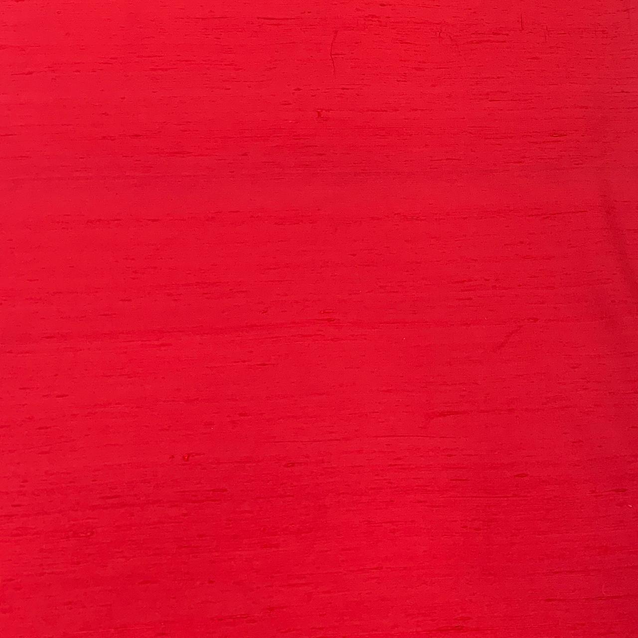 Bright Red Plain Raw Silk Fabric