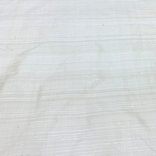 Two Tone Off White Plain Raw Silk Fabric