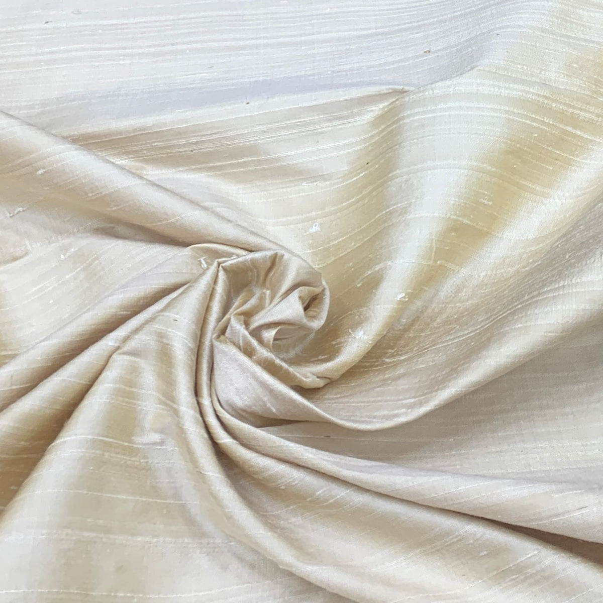 Two Tone Off White Plain Raw Silk Fabric