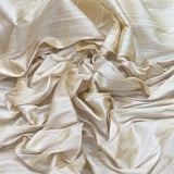 Two Tone Off White Plain Raw Silk Fabric