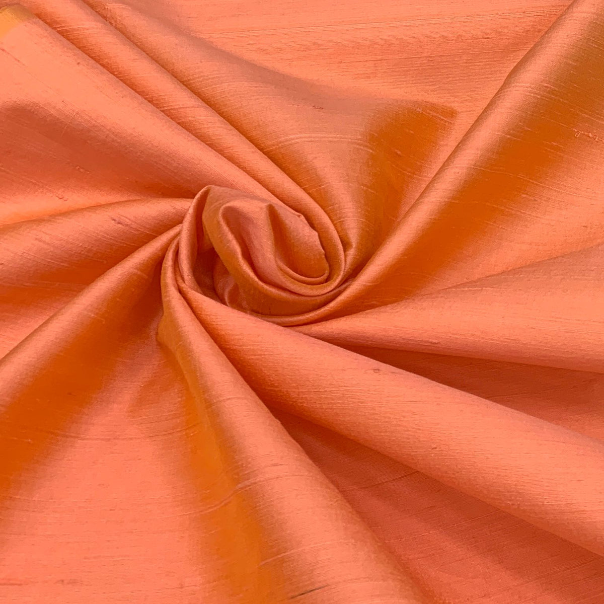 Light Orange Plain Raw Silk Fabric