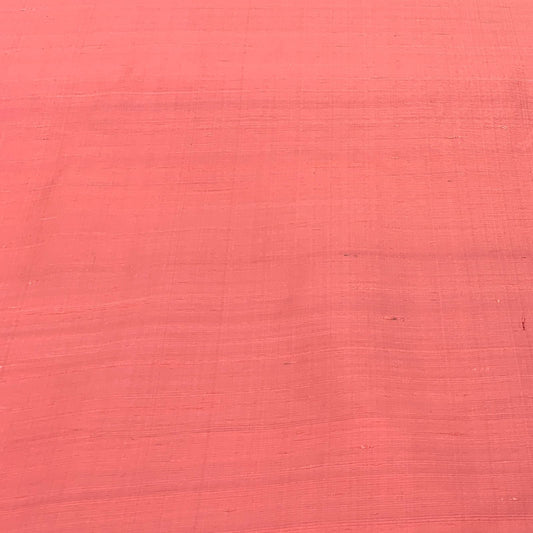 Peach Plain Raw Silk Fabric