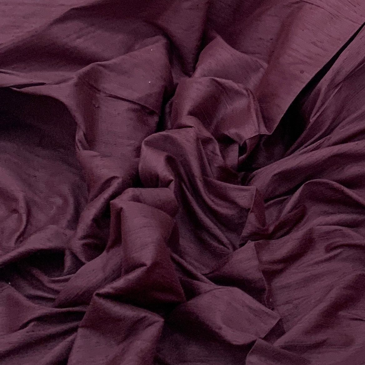 Wine Plain Raw Silk Fabric