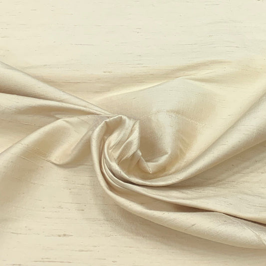 Beige Plain Raw Silk Fabric