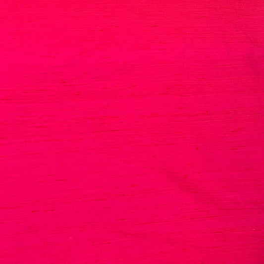 Bright Pink Plain Raw Silk Fabric