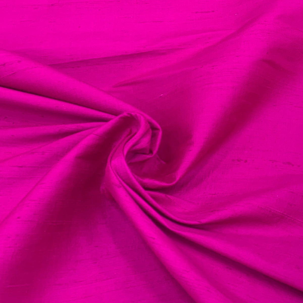 Neon Pink Plain Raw Silk Fabric