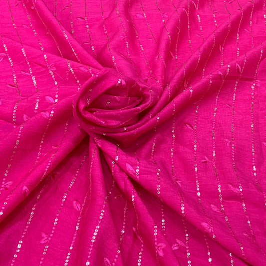 Slub Silk Embroidery Fabric