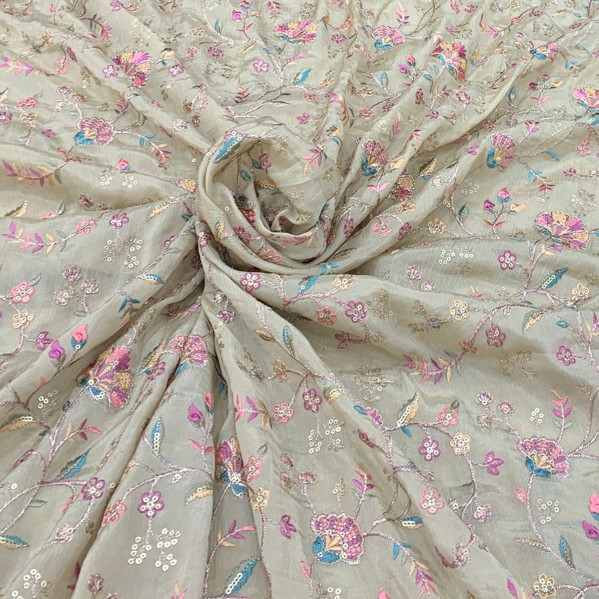 Chinon Chiffon Embroidery Fabric