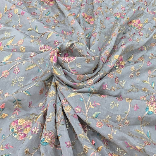 Chinon Chiffon Embroidery Fabric