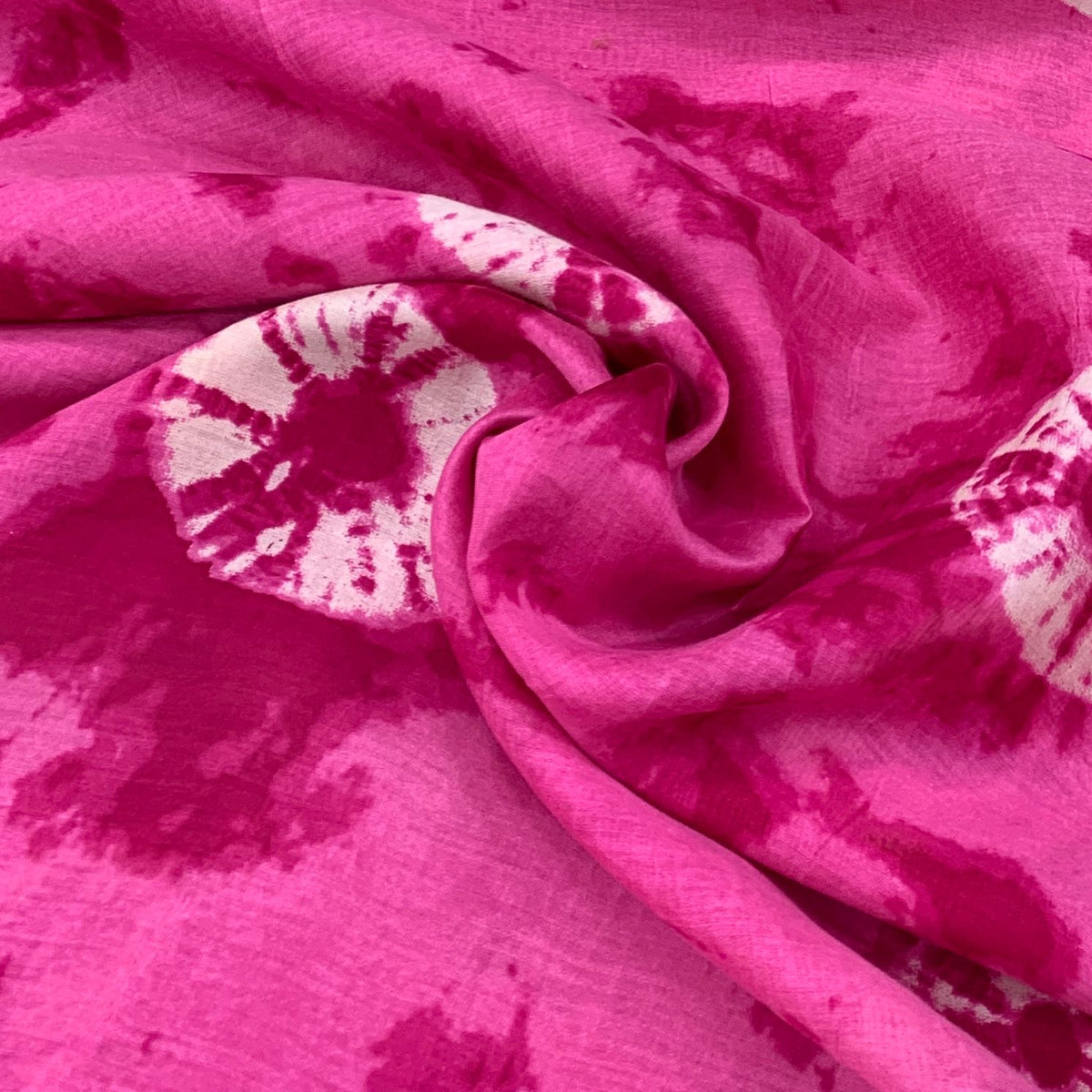 Chanderi Tie-Dye Printed Fabric