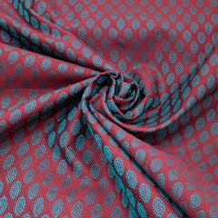 Maroon / Blue Two Tone Banarasi Brocade