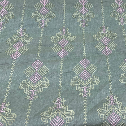 Tusser Silk Embroidery Fabric