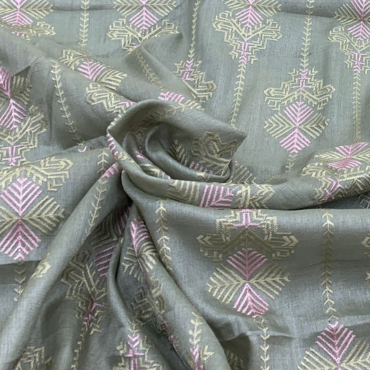 Tusser Silk Embroidery Fabric