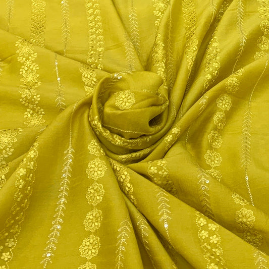 Slub Silk Embroidery Fabric