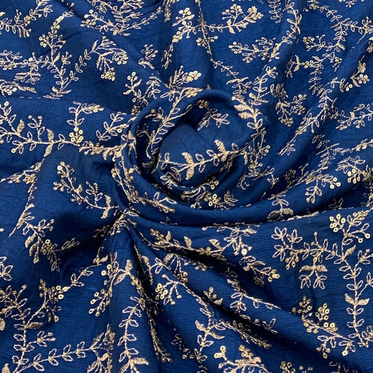 Slub Silk Embroidery Fabric