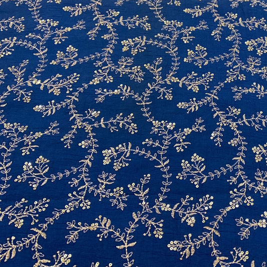 Slub Silk Embroidery Fabric